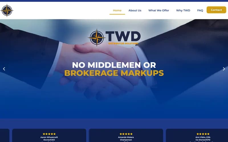 TWD Distributor Solutions website